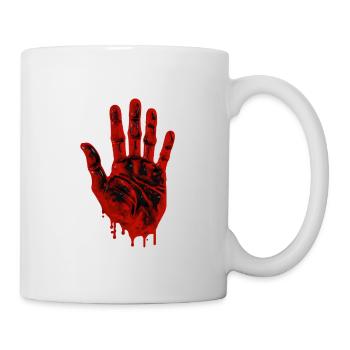 Empreinte de main sanglante d’Halloween - Mug blanc - blanc - Droite