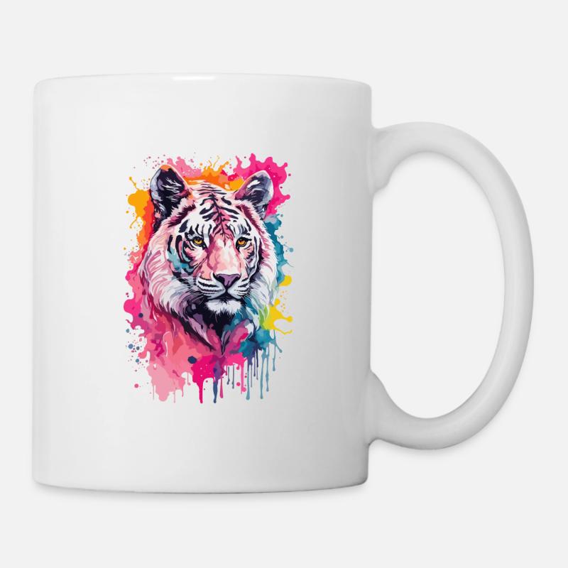 Lion Cool et Cool à l’aquarelle - Mug blanc - blanc