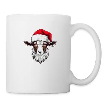 Ziege Xmas Weihnachten Tier Kopf - Tasse - Weiß - Rechts