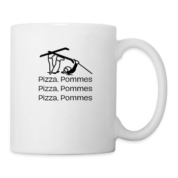 Ski fahren, Anfänger, Pizza Pommes - Tasse - Weiß - Rechts