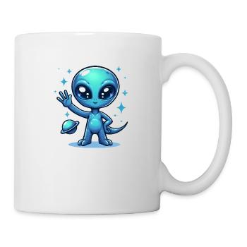 Extraterrestre avec signe de paix - Mug blanc - blanc - Droite