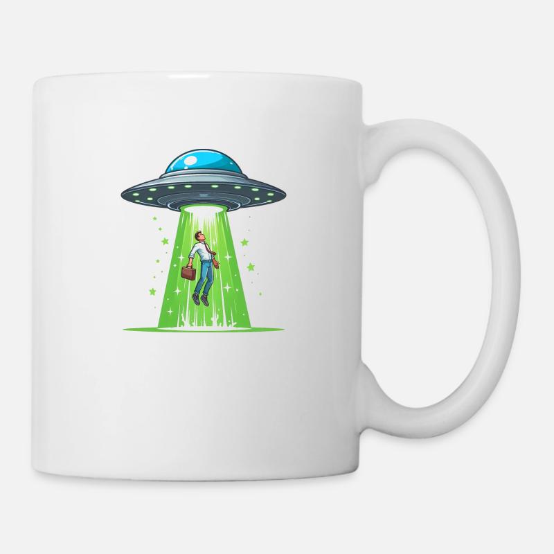 UFO sucks in man - Mug - white