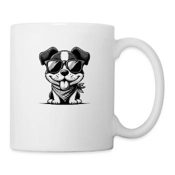 Cute dog with sunglasses - Mug - white - Right