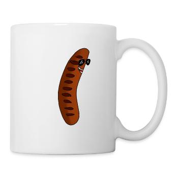 Bratwurst avec lunettes de soleil - Mug blanc - blanc - Droite