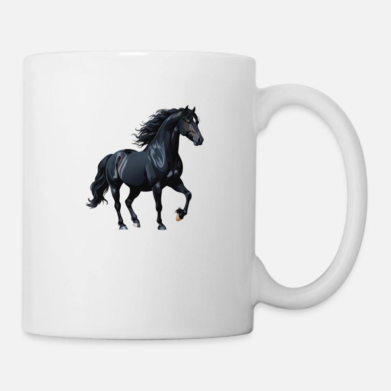Black Stallion Silhouette - Mug - white