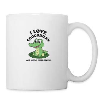 Cute Crocodile T-Shirt - Animal Lover Shirt - Mug - white - Right