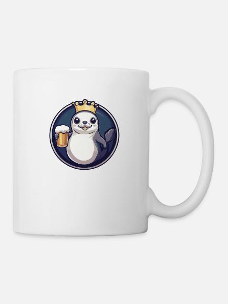 Robbe Tier Bier - Tasse - Weiß
