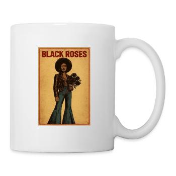 Black Roses Afro Vintage-Poster - Tasse - Weiß - Rechts