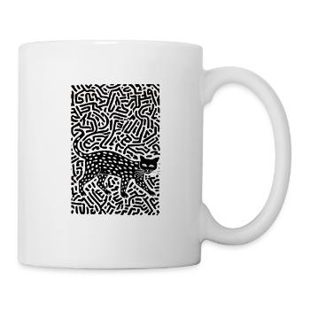 Psychedelische Schwarze Katze - Tasse - Weiß - Rechts