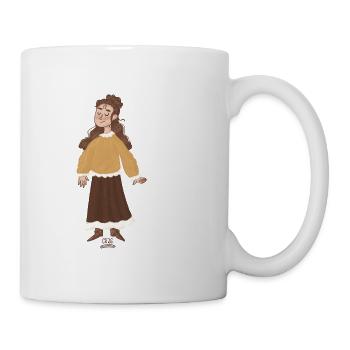 Vintage-Mädchen im Herbstkleid - Tasse - Weiß - Rechts