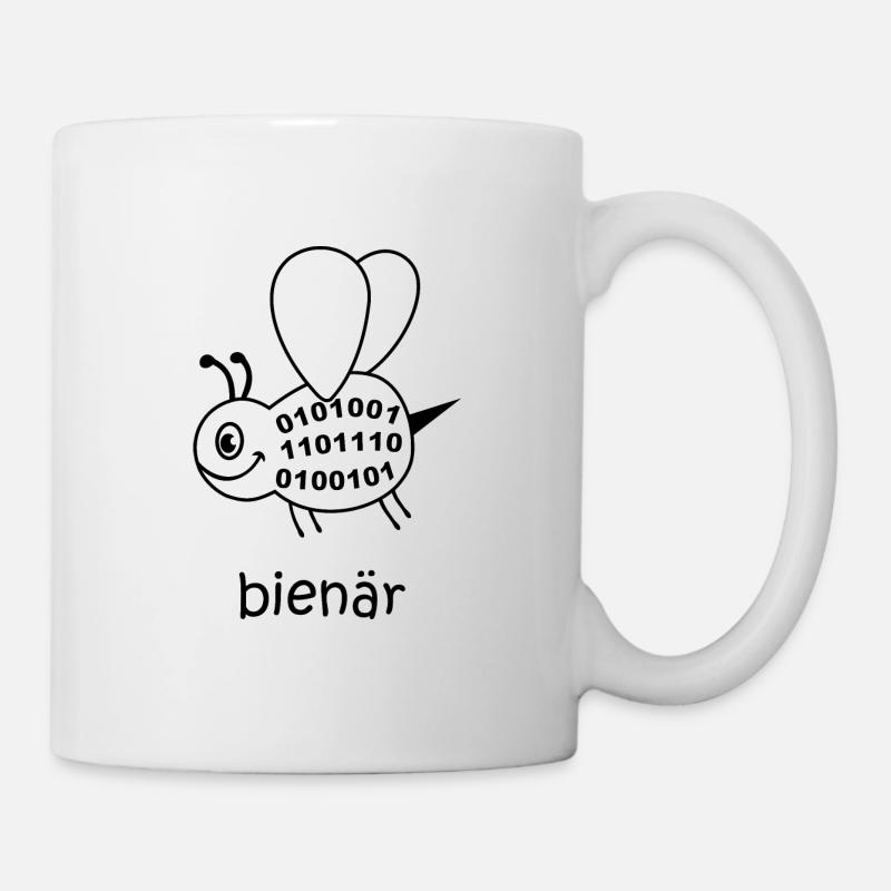 binär, binäres system, Biene, bienär, binary - Tasse - Weiß