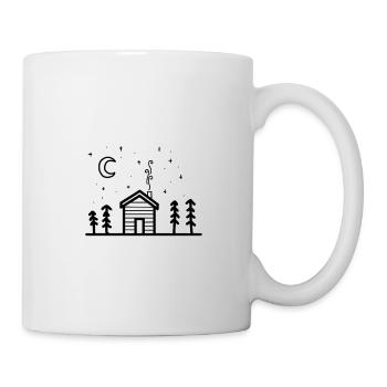 Starry mountains over hut - Mug - white - Right