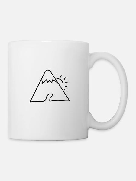 Mountain wave sun - Mug - white