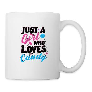 Just A Girl Who Loves Candy - Süßigkeiten - Tasse - Weiß - Rechts