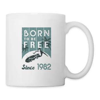 born in to be 1982 birthday gift 40 years surfing - Mug - white - Right