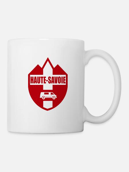 Haute Savoie 74 Van life Montagnes drapeau blason - Mug blanc - blanc