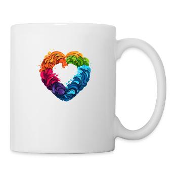 LGBTQIA+ Regenbogenherz - Tasse - Weiß - Rechts