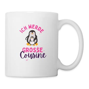 Ich werde Große Cousine 2024 Loading Pinguin Herz - Tasse - Weiß - Rechts