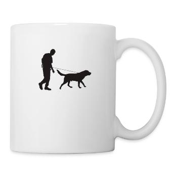 Mann und Hund - Tasse - Weiß - Rechts