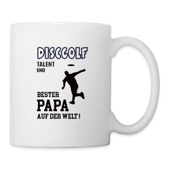 Discgolf Spieler Discgolfer Papa Vater Mann - Tasse - Weiß - Rechts