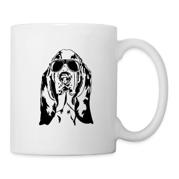 Basset Hound Lunettes de soleil Cool Dog Dog Wilsigns - Mug blanc - blanc - Droite