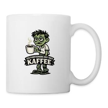 Kaffee-Zombie: Erst Nach Kaffee - Tasse - Weiß - Rechts