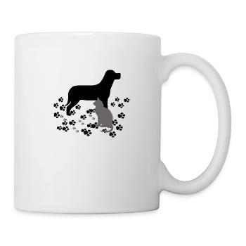 Hund und Katze - Tasse - Weiß - Rechts