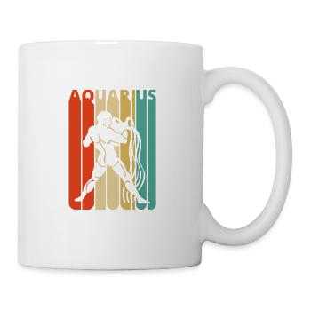Vintage Wassermann Zodiac für Weihnachten, Geburtstag - Tasse - Weiß - Rechts