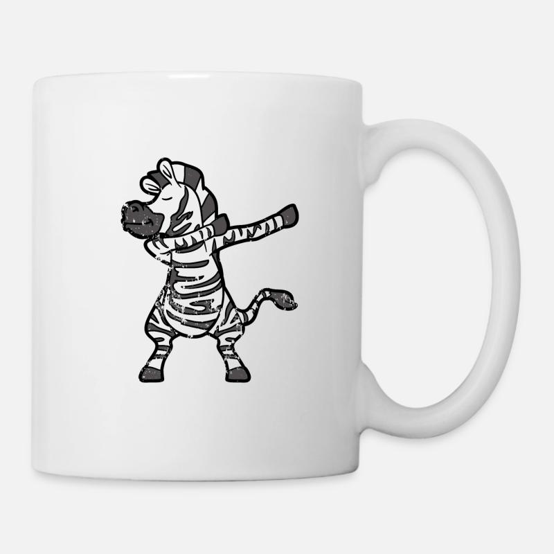 Retro Vintage Grunge Style Dabbing Dab Zebra - Tasse - Weiß