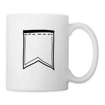 Banner, Label, Ornament, Monogram, Vintage, Love - Tasse - Weiß - Rechts
