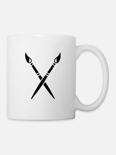 Pinsel - Tasse - Weiß