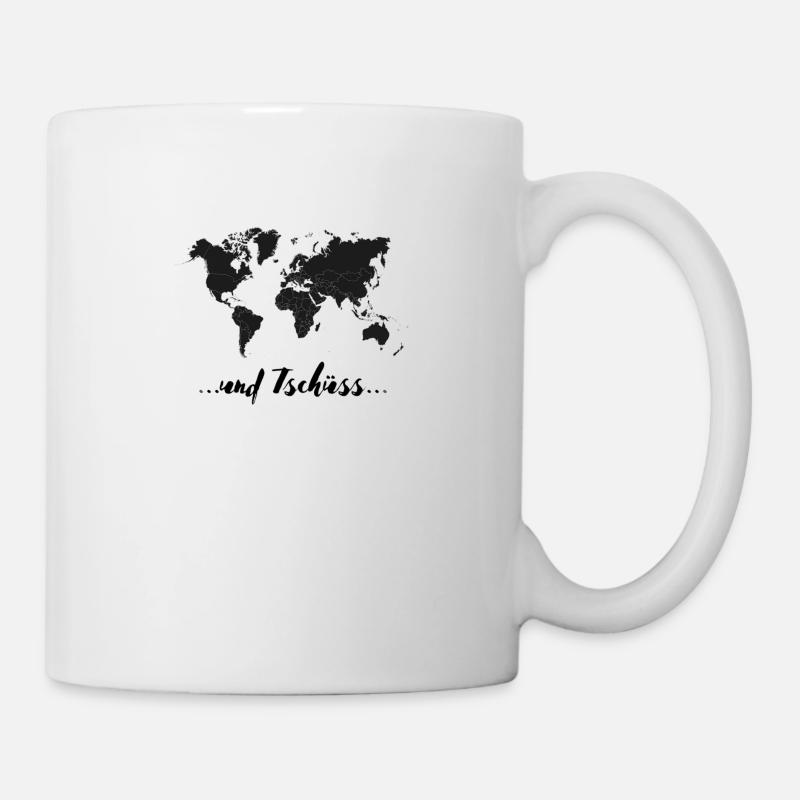 und Tschüss Karte - Tasse - Weiß
