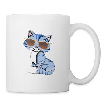 Chat cool - Mug blanc - blanc - Droite