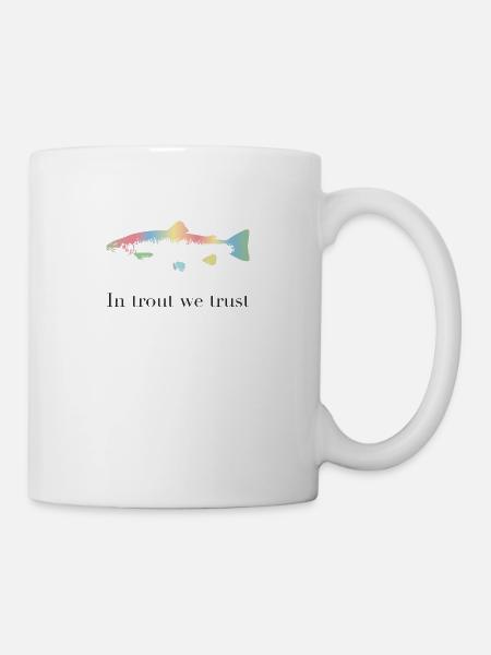 Dans la truite nous avons confiance - Mug blanc - blanc