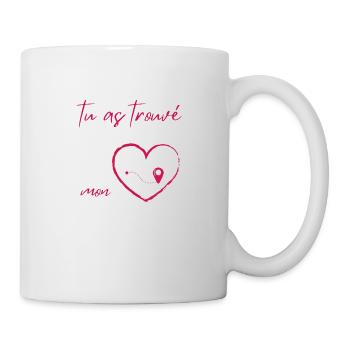 tu as trouvé mon cœur en français - Mug blanc - blanc - Droite