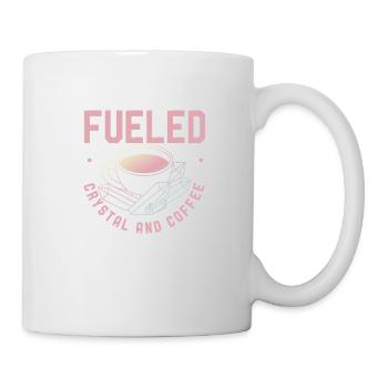 Fueled By Crystals And Coffee - Tasse - Weiß - Rechts