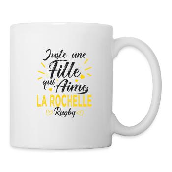 une fille aime la rochelle rugby club rochellais - Mug blanc - blanc - Droite