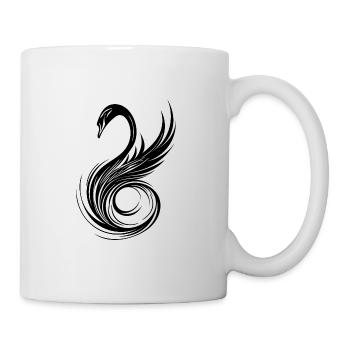 Elegant ornate swan head with wings - Mug - white - Right