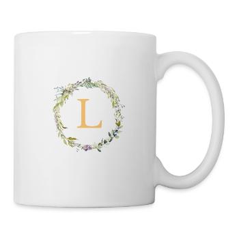 L Monogram Eucalyptus Wreath - Mug - white - Right