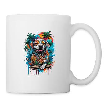 Tattoo / Tier / Kunst / cool / Comic / Hund - Tasse - Weiß - Rechts