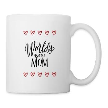 Worlds best mum - best mom in the world - Mother's Day - Mug - white - Right