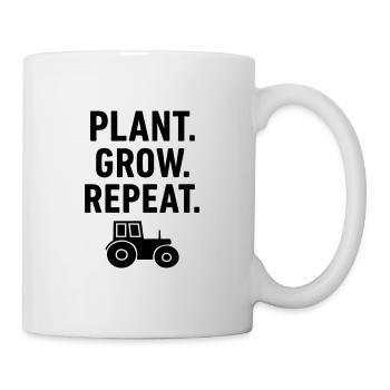 Tracteur Farmer Les plantes poussent Répéter - Mug blanc - blanc - Droite
