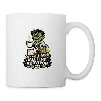 Meeting Survivor Zombie Büro - Tasse - Weiß - Rechts