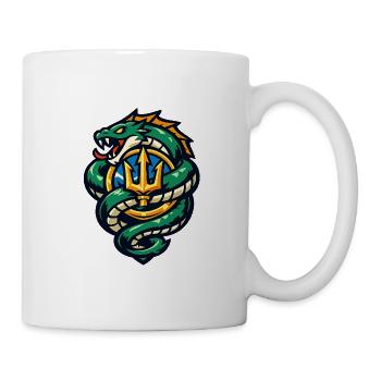 Drache mit Dreizack-Emblem - Tasse - Weiß - Rechts
