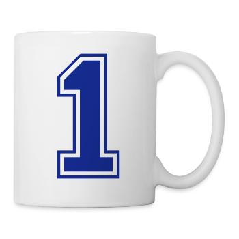 1 - Nummer - Zahl - Tasse - Weiß - Rechts