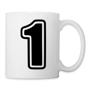 Number One / nombre 1 / One - Mug blanc - blanc - Droite