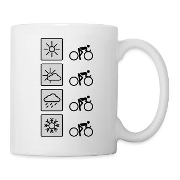 Fahrrad Wettericon Shirt - Tasse - Weiß - Rechts