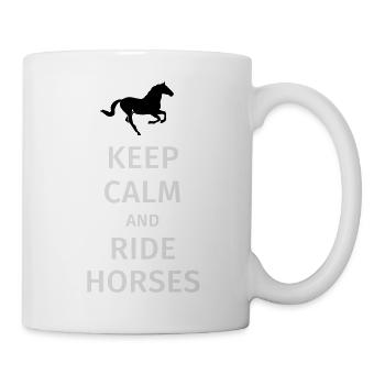 keep calm and ride horses - Mug blanc - blanc - Droite