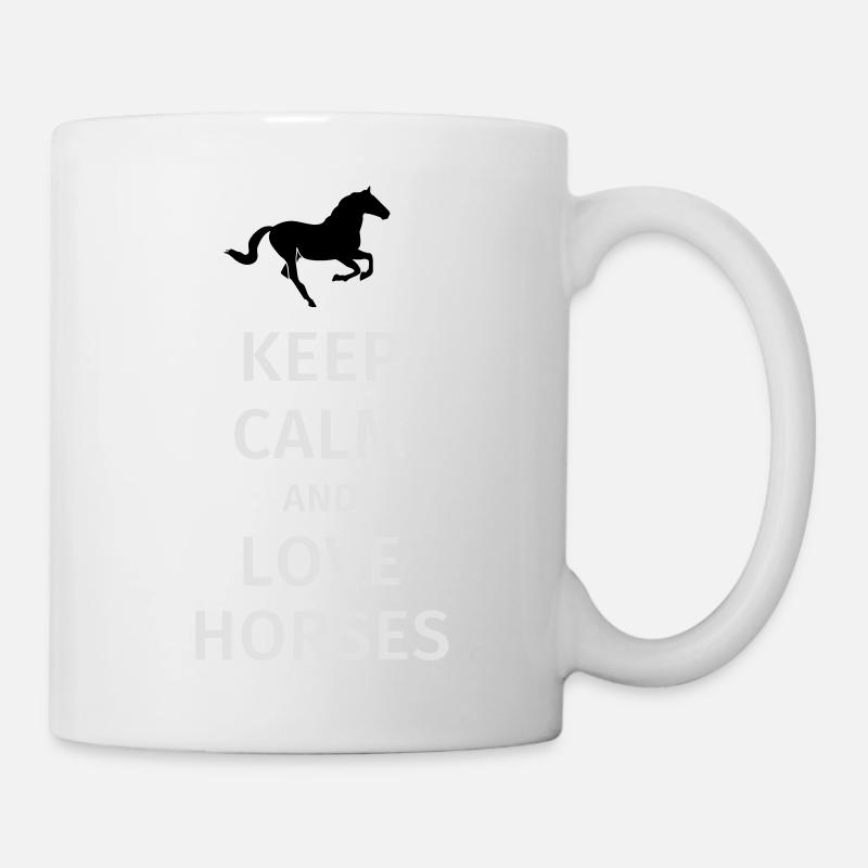 keep calm and love horses - Mug blanc - blanc