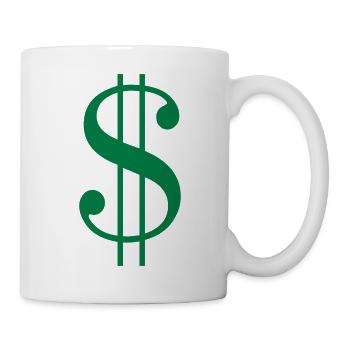 Dollar Zeichen - Tasse - Weiß - Rechts
